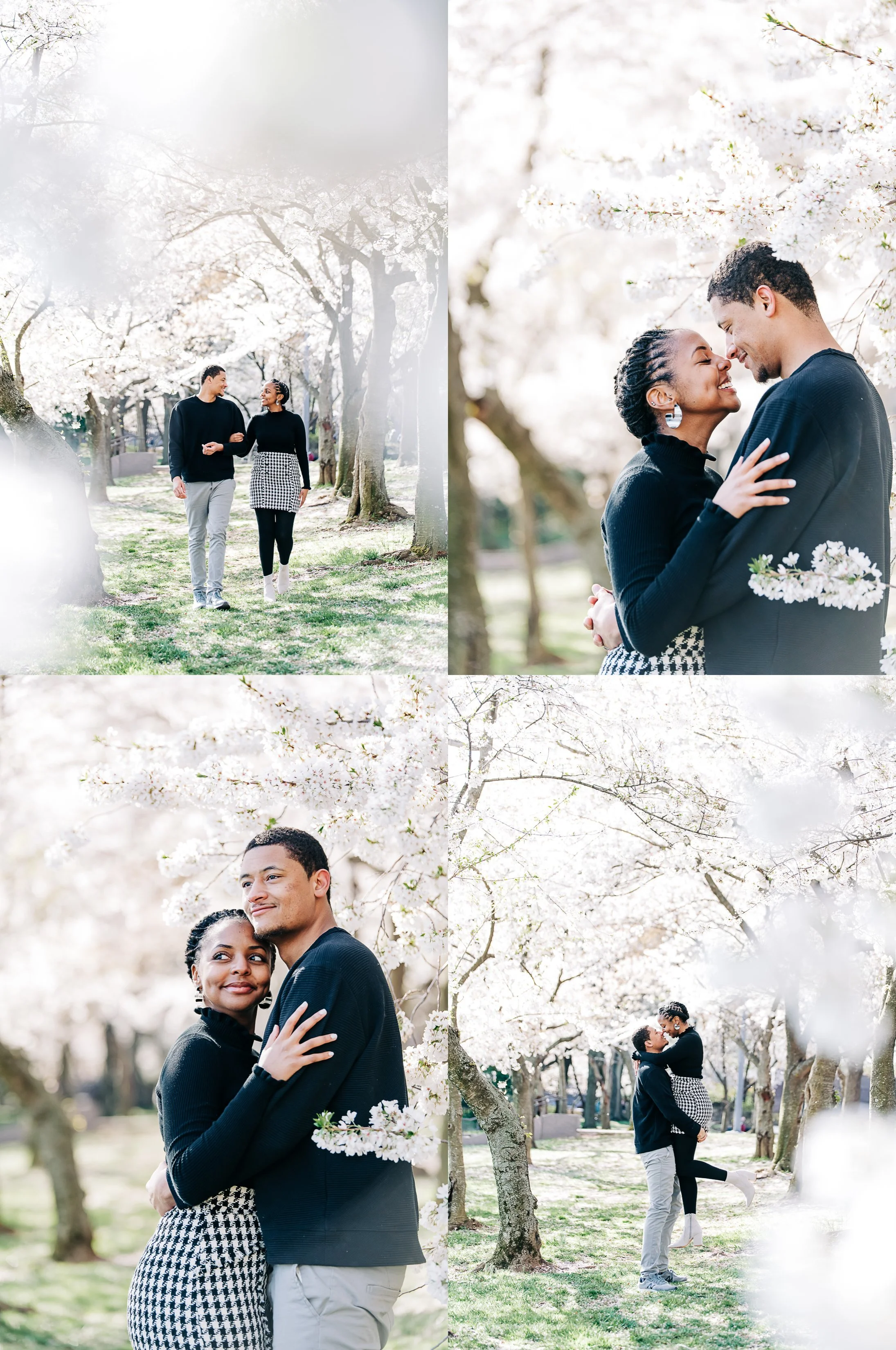 Cherry Blossom Couple's Session at Tidal Basin in Washington DC